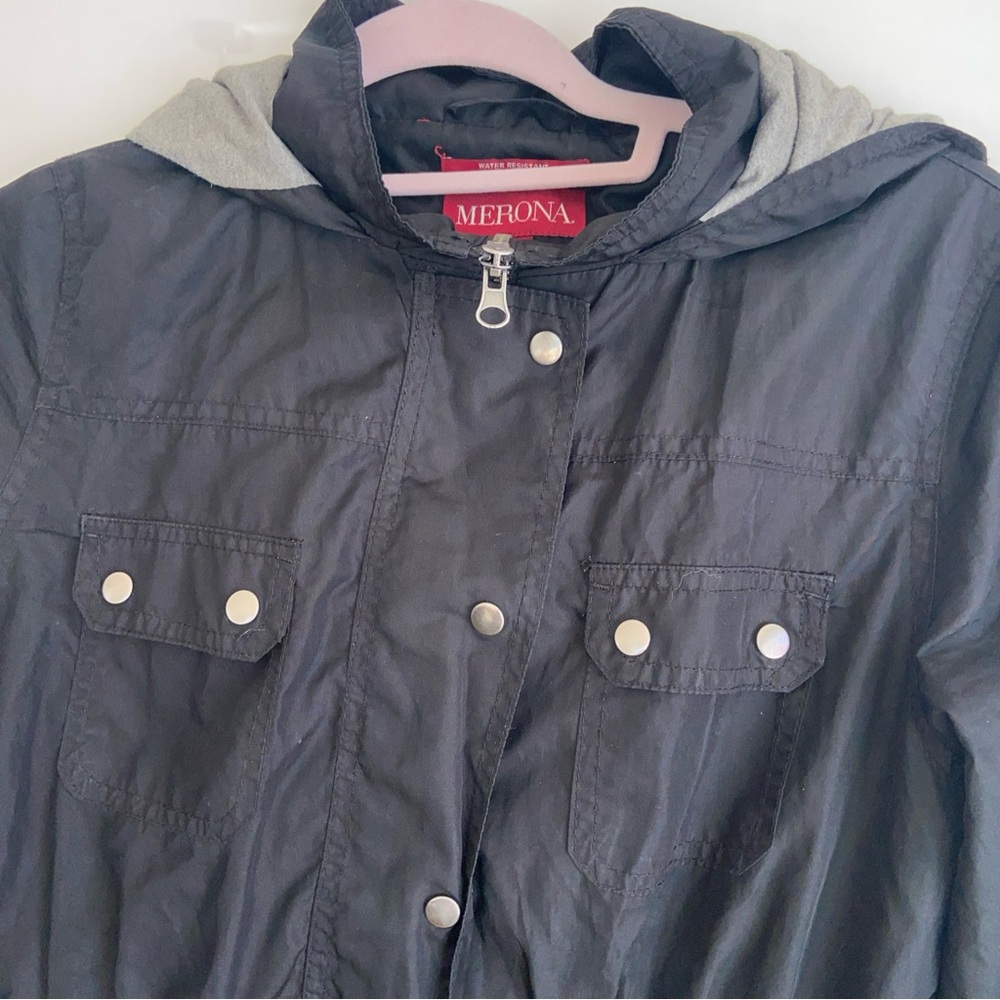 Merona Black Jacket Rain Size M
